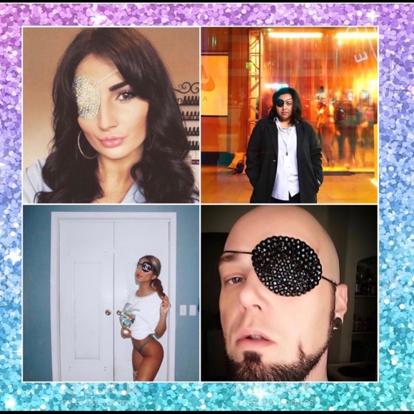 Jet Black Crystal medical Eye Patch Cover Up - Picture 5 of 5